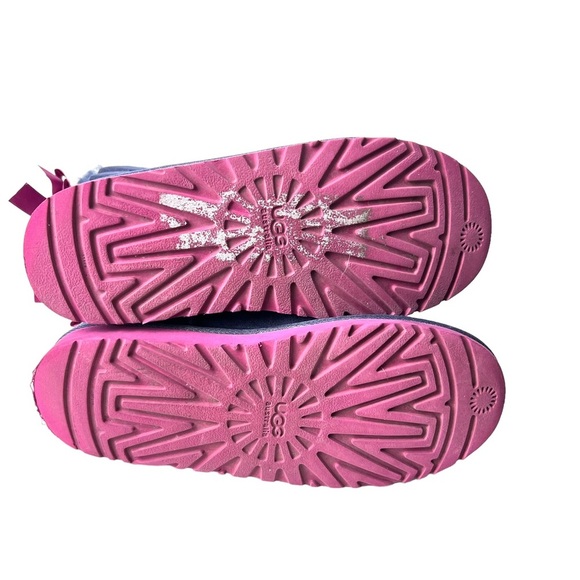 Ugg suede boots size 5 pink blue Bailey Boot with Bow Peacoat - Picture 5 of 6